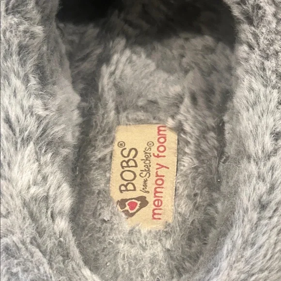 Skechers BOBS Gray Plush Slippers - Picture 2 of 4